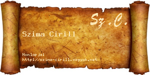 Szima Cirill névjegykártya
